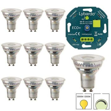 Set van 10 Lybardo Master LED spots GU10 + Lybardo LED eco+, Verzenden, Nieuw, Overige typen