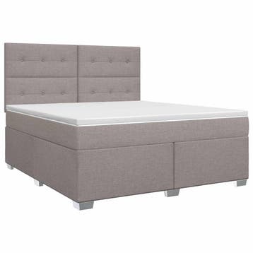 vidaXL Boxspringbed met matras met hoofdeinde Taupe 160 x, Huis en Inrichting, Slaapkamer | Bedden, Verzenden, Nieuw