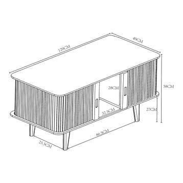 TV meubel Tysvær 120x40x58 cm naturel en blauw [en.casa], Verzenden, Nieuw