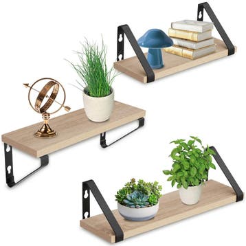 3 wandplanken Cowell - Industrieel licht hout, eiken Sonoma, Verzenden, Nieuw