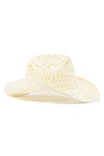 Cowboyhoed Raffia Crème Crèmekleurige Stro Gevlochten Cowboy, Ophalen of Verzenden, Nieuw, Carnaval