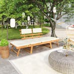 vidaXL Tuinbank met kussens 2-in-1 190 cm massief acaciahout, Verzenden, Nieuw, Hout