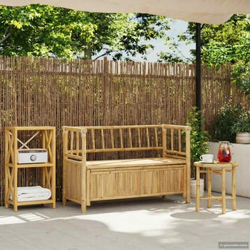 vidaXL Tuinkast Bank 110 x 47 x 80 cm Bamboe Naturel, Verzenden, Nieuw, Hout