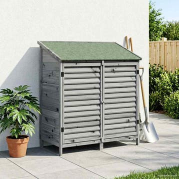 vidaXL Tuinschuur met dak Grijs 106 x 56 x 113,5 cm Massief, Verzenden, Nieuw