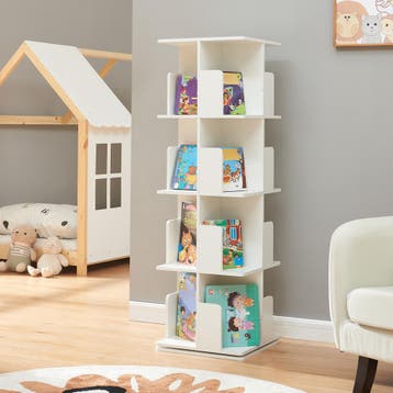 Kinderboekenkast Talöpintaa draaibaar 129x40x40 cm wit [en.c, Kinderen en Baby's, Verzenden, Nieuw