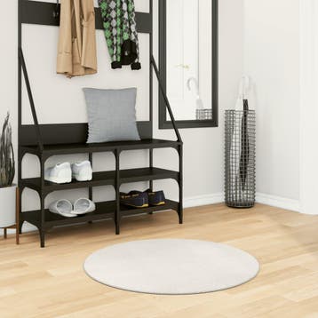 vidaXL Vloerkleed IZA laagpolig Scandinavisch Ø 80 cm, Verzenden, Nieuw, Crème