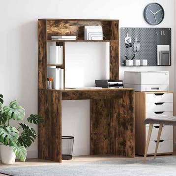 vidaXL Bureau Gerookt eiken 91 x 50 x 149 cm Bewerkt hout, Verzenden, Nieuw