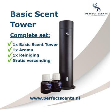 Geurmachine MET aroma - Basic Scent Tower zwart tot 50 m², Ophalen of Verzenden, Nieuw, Zwart