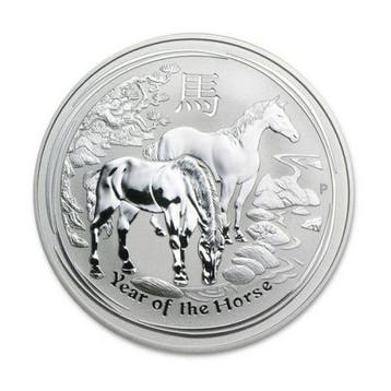 Lunar II - Year of the Horse - 2 oz 2014 (112.801 oplage), Verzenden, Losse munt, Zilver