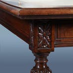Praktische chique lange noten eetkamertafel of werktafel met, Antiek en Kunst, Ophalen of Verzenden