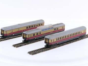 Schaal N Minitrix 3016, 3017 en 3019 TEE Set van de DSG e..., Gebruikt, Gelijkstroom, Overige typen, Ophalen of Verzenden