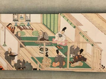 Het serveren van wagashi tijdens een thee-ceremonie -