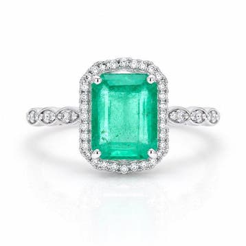 Zonder minimumprijs - Ring Platina - 2.53ct. tw. Smaragd -, Nieuw