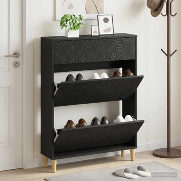 vidaXL Schoenenkast DELFT 78 x 24 x 103 cm Bewerkt hout, Verzenden, Nieuw