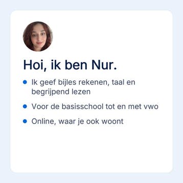 Nur geeft online bijles rekenen en taal, Privéles, Bijles