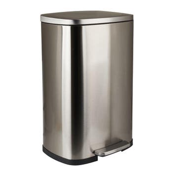 Pedaalemmer - zilver - 50 liter, Huis en Inrichting, Woonaccessoires | Prullenbakken, Verzenden, Nieuw