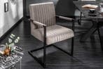 Moderne sledefauteuil BIG ASTON taupe geborsteld ijzeren, Ophalen of Verzenden, Nieuw
