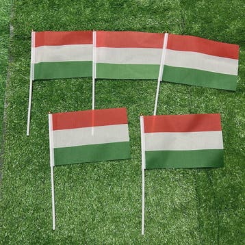 Hongaarse Vlaggetjes 14x21cm met Stok - Feest, Sport & Decor, Verzenden, Nieuw