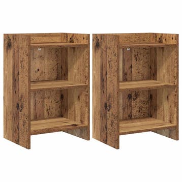 vidaXL Nachtkastjes 2 pcs Oud hout 40 x 30 x 60 cm Bewerkt, Minder dan 45 cm, Verzenden, Nieuw, 55 tot 70 cm