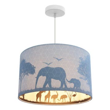 Blauwe dieren hanglamp Safari, Binnenzijde doorschijnend, Kinderen en Baby's, Kinderkamer | Inrichting en Decoratie, Ophalen of Verzenden