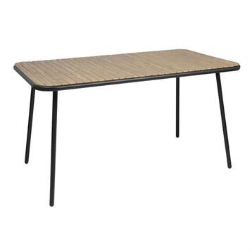 Santorini rechthoekige tafel houteffect | 75,5(H)x140(B)x..., Verzenden, Nieuw in verpakking