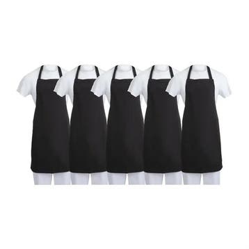 Schort | Polykatoen | Zwart | 96,5(L) x 71,1(B)cm | 5 stuks, Verzenden, Nieuw in verpakking