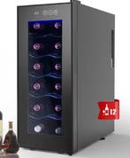 Wijnkoelkast 12 Flessen – Stil, Compact & Met Glazen Deur, Verzenden, Nieuw