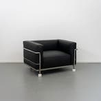 3x Cassina LC3 Le Corbusier Fauteuil Zwart Leer - Chroom, Huis en Inrichting, Fauteuils, Minder dan 75 cm, Nieuw, Ophalen of Verzenden