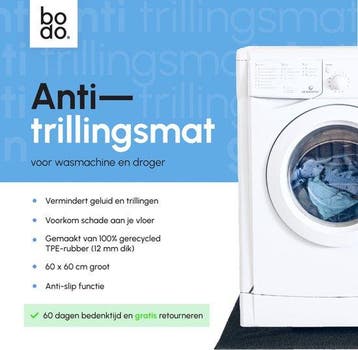 2dekans | Bodo® Anti Trillingsmat Wasmachine en droger -, Ophalen of Verzenden