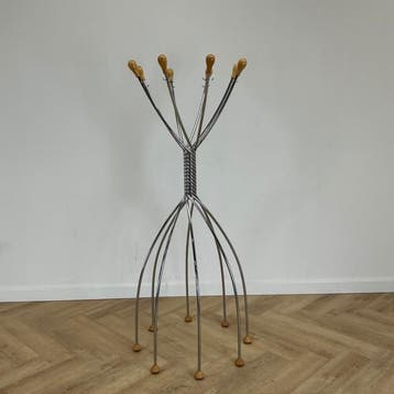 Zanotta Octopus design kapstok, Chroom - hout, Ophalen of Verzenden, Gebruikt