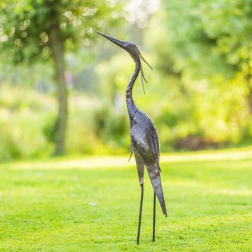metalen reiger - Mooievogels, Ophalen of Verzenden, Nieuw, Metaal, Dierenbeeld