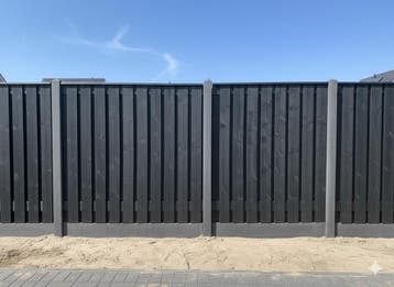 Schutting Zwart Grenen Verticaal Design 3 Jaar Garantie, Nieuw, Hout, Minder dan 3 meter, 1 tot 2 meter