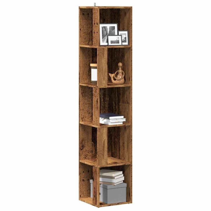 vidaXL Hoekkast 33x33x165 cm bewerkt hout oud houtkleurig, Huis en Inrichting, Kasten | Overige, Nieuw, Verzenden