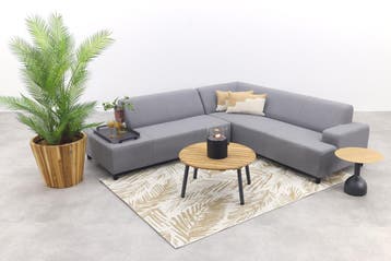 Malaga/Mindo - hoekbank loungeset chaise longue - lichtgrijs, Tuin en Terras, Verzenden, Nieuw, Hout, Loungeset