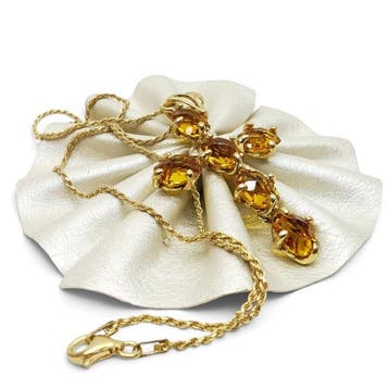 Citrien - Zilver - Ketting met hanger - handgemaakt, Nieuw