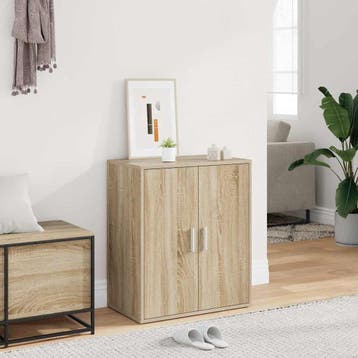 vidaXL Schoenenkast 60x35x70 cm bewerkt hout sonoma, Huis en Inrichting, Verzenden, Nieuw