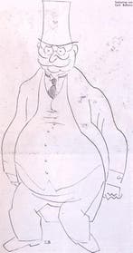 Spotprent met Alfred Hugenberg die uit het Hitler-kabinet..., Verzenden