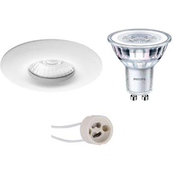 GU10 Inbouwspot Set - Mat Wit - Inbouw Rond - Waterdicht, Metaal of Aluminium, Nieuw, Ophalen of Verzenden, Led