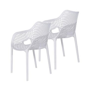 Garden Impressions Air XL kunststof tuinstoel wit - set van, Verzenden, Nieuw