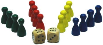 Houten Pionnen / Dobbelstenen Set | HOT Games -, Hobby en Vrije tijd, Gezelschapsspellen | Bordspellen, Verzenden, Nieuw