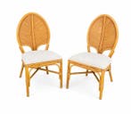 Stoel - Bamboe, Rattan, Textiel - Een paar stoelen van, Antiek en Kunst