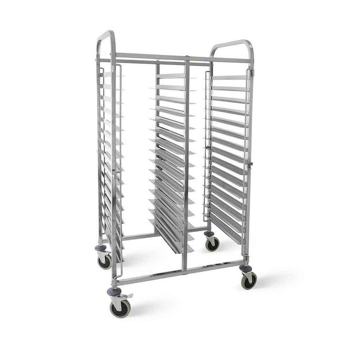 HCB Dubbele regaalwagen - 30 x 60/40 cm - RVS, Zakelijke goederen, Horeca | Keukenapparatuur, Nieuw in verpakking, Overige typen