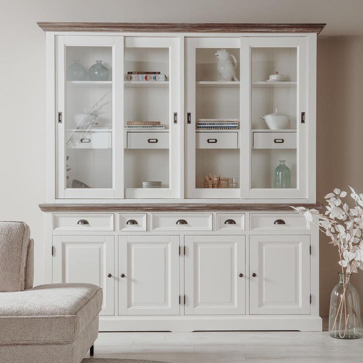 *WOONWINKEL* Tower Living Fleur Buffetkast Romantisch Wit L, Huis en Inrichting, Kasten | Buffetkasten, Nieuw, Verzenden