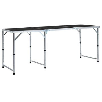 vidaXL Campingtafel inklapbaar 180x60 cm aluminium grijs, Caravans en Kamperen, Kampeermeubelen, Verzenden, Nieuw