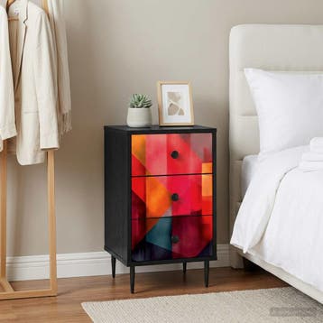 vidaXL Nachtkastje HEESCH 2 st Zwart eiken 36 x 33 x 61 cm, Minder dan 45 cm, Verzenden, Nieuw, 55 tot 70 cm