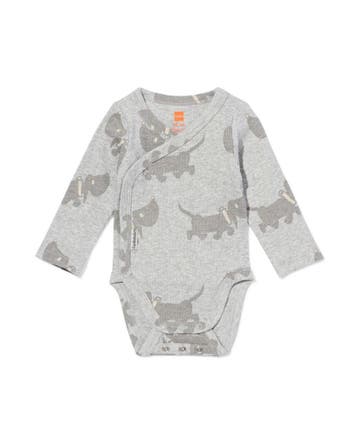 HEMA Takkie babyromper jersey meegroei grijsmelange, Verzenden, Nieuw