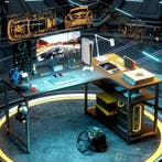 Gaming bureau - Gaming desk - Hoekbureau - 120x80 cm - Zwart, Huis en Inrichting, Bureaus, Verzenden, Zo goed als nieuw