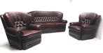 Chesterfield bankstel NEW CASTLE 3+1+1 zits rundleder antiek, Huis en Inrichting, Verzenden, 150 tot 200 cm, Chesterfield, Nieuw