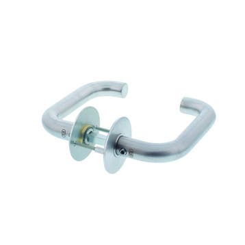 P+E Deurkruk U-model op ronde rozet 8mm stift rvs geborsteld, Verzenden, Nieuw