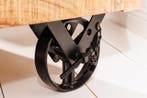 Industriële barkast BODEGA 86 cm mangohouten serveerwagen, Huis en Inrichting, Woonaccessoires | Wijnrekken, Ophalen of Verzenden